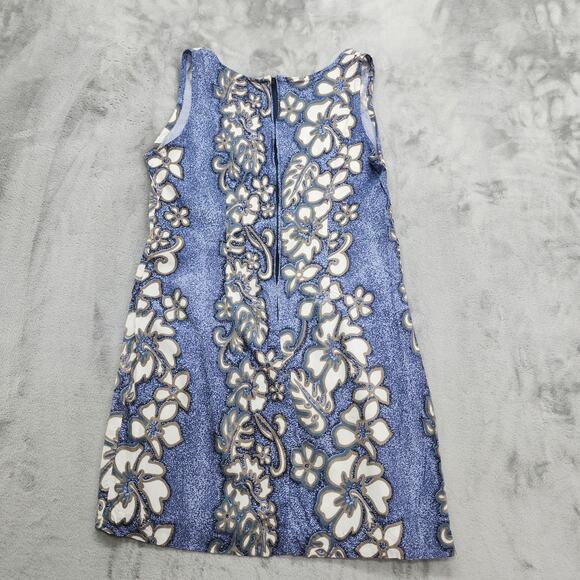 Vintage 90s Honolua Surf Co Dress Womens L Blue Floral Sleeveless A-Line Tank - Picture 2 of 9